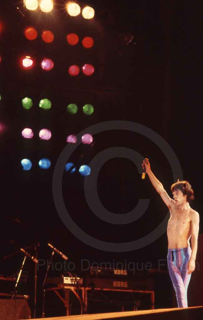 Mick Jagger, Rolling Stones. Naples, 8 juillet 1982.
