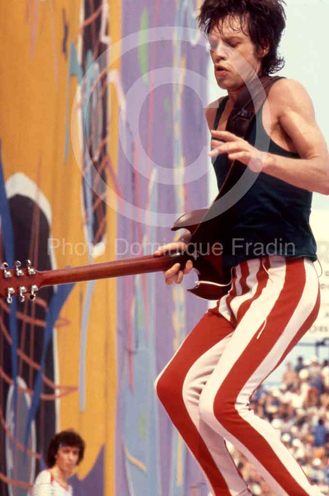 Mick Jagger, Rolling Stones. Turin, 11 juillet 1982.