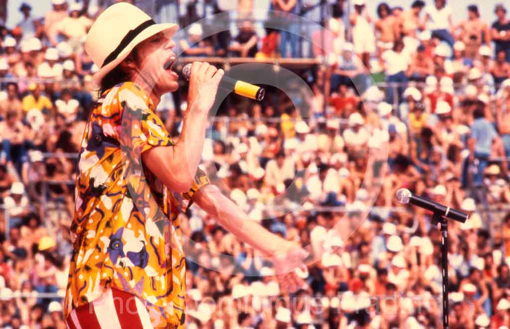 Mick Jagger, Rolling Stones. Turin, 11 juillet 1982.